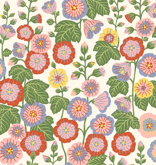 Boråstapeter Happy Hollyhocks 9171