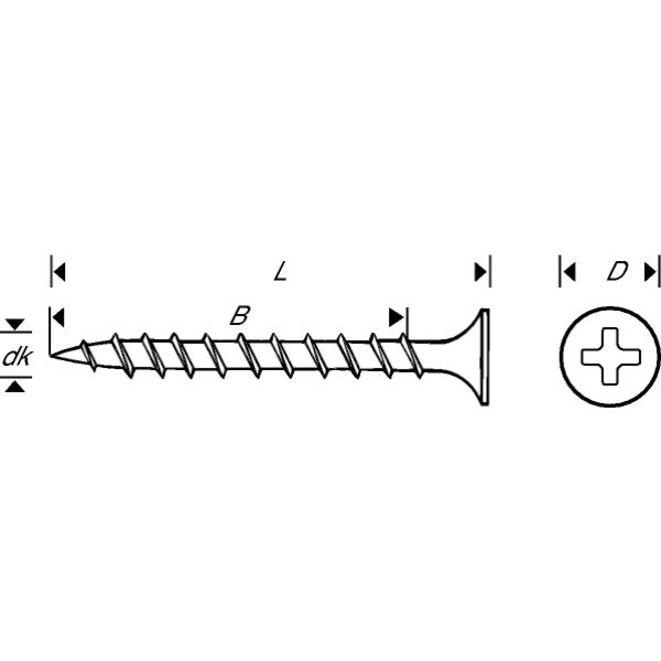 Essve Gipsskrue Tre Senkhode - 3,9x30mm 1000