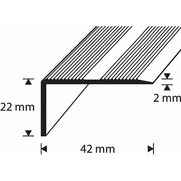 D-profile Trappenese 42X22mm Nordic Grafit 3m