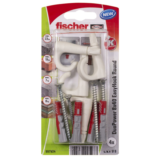 Fischer Rundkrok Easyhook Duopower 6X30 BK a' 6stk