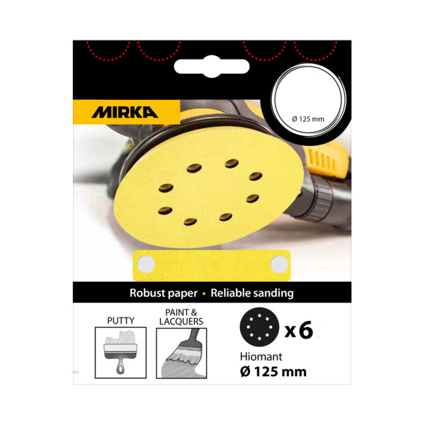 Mirka Sliperondell Gul 125mm P40