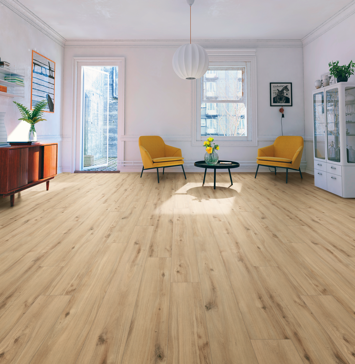 Moskus Longboard Sand Eik Laminatgulv