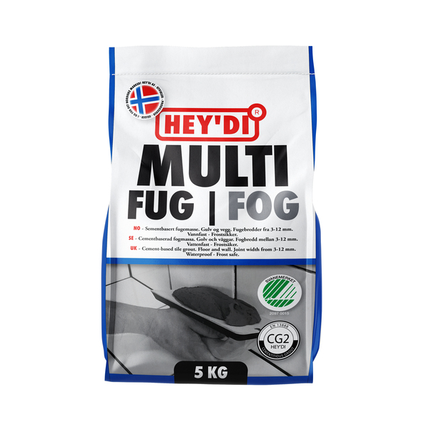 Heydi Fugemasse Multifug Grå 5 kg