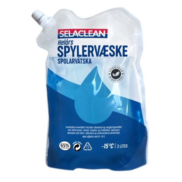 Selaclean Spylervæske Pose, 3L Selaclean, -15C