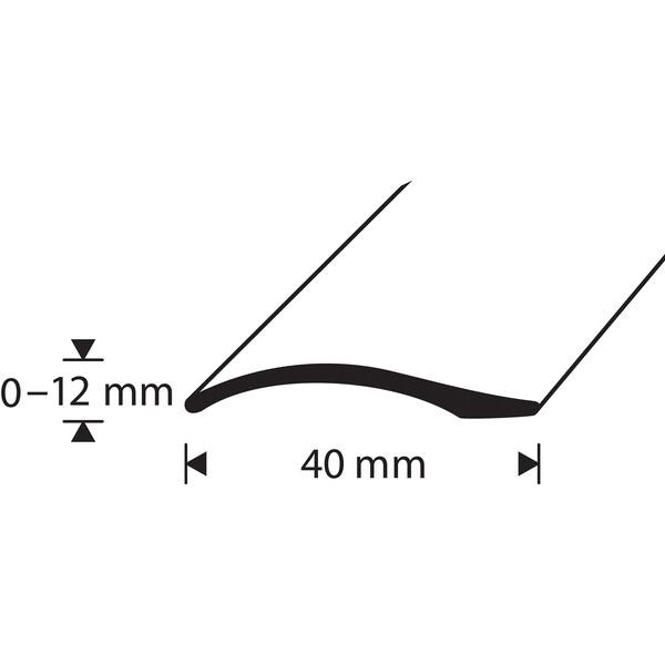D-profile Nivålist 2-12mm Eik Faner Selvklebende 2m