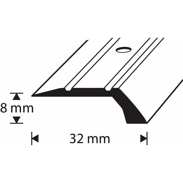 D-profile Nivålist 8Mm Sølv 2m