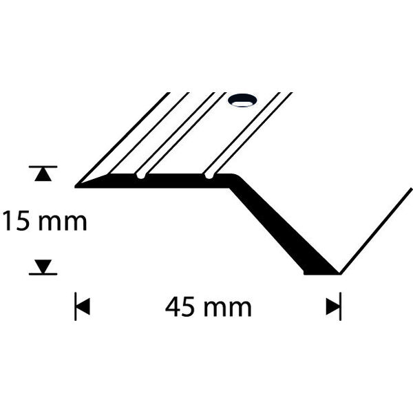 D-profile Nivålist 15mm Sølv 1m