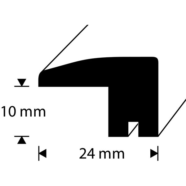 D-profile Terskellist 10X24mm Eik 1m