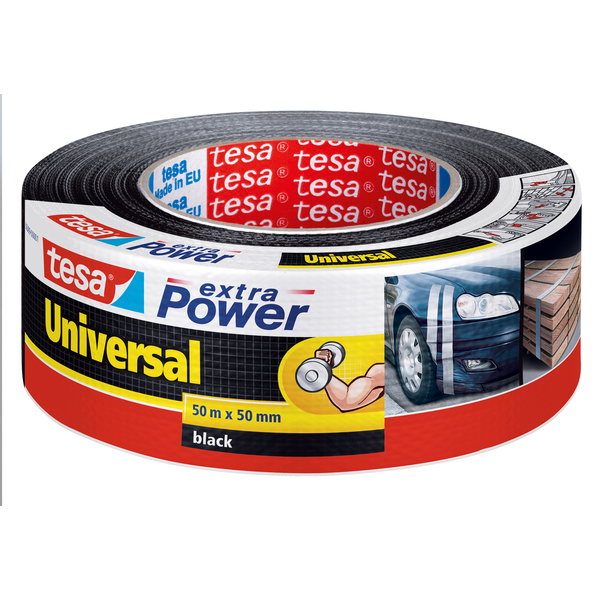 Tesa Lerretstape 50m x 50mm Sort