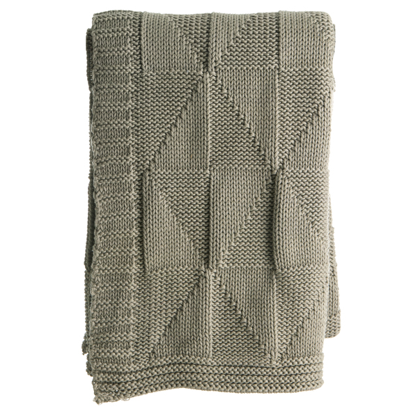 Festival Pledd Millie Strikket Mosegrønn