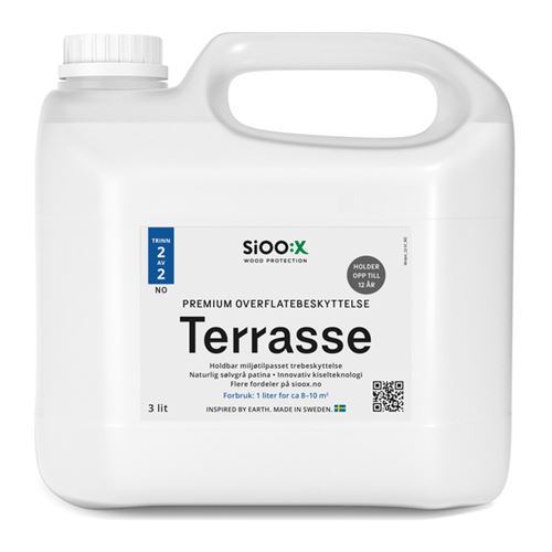 SiOO:X Wood Protection SIOO:X Trebeskyttelse Premium Overflate Steg 2 av 2 for Terrasser