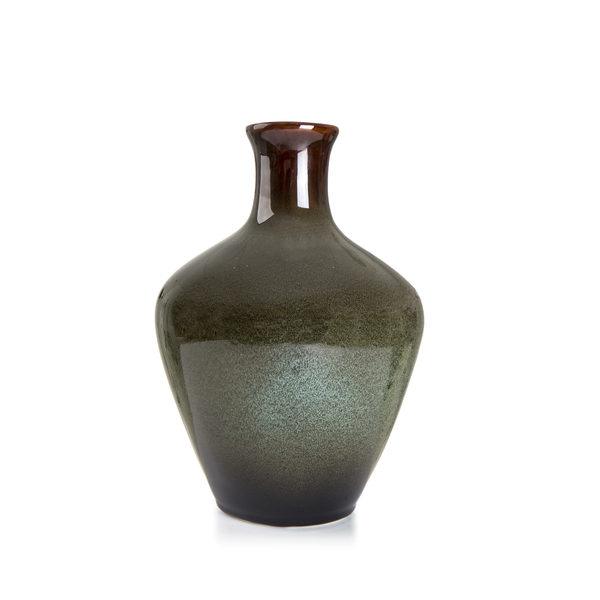 Festival Vase Josefine Glasur Grønn/Brun