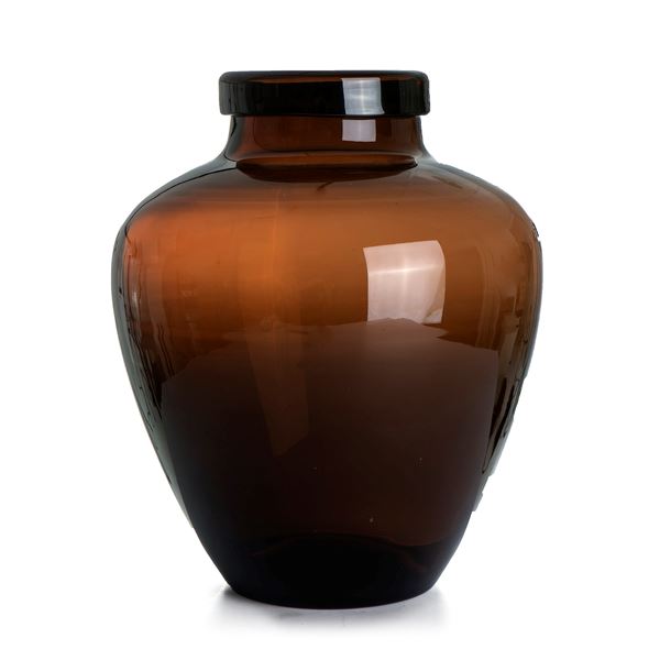 Festival Vase Sonja i Håndlaget Glass - Lys Brun