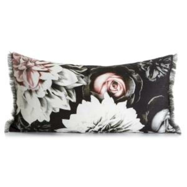 Festival Pute Sonja Blomster Sort Dunfyll