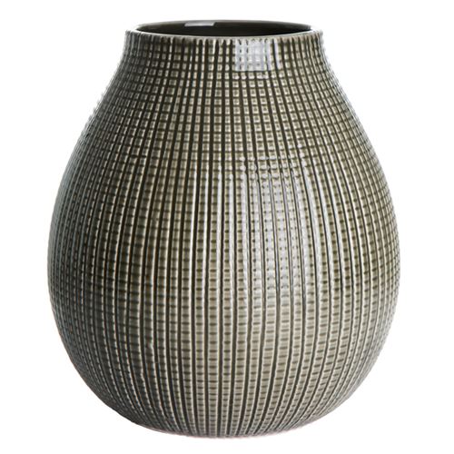Festival Vase Porselen Rutemønstret Mørk