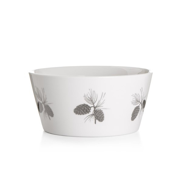 Festival Skål Kongle Hvit m/Sølvdekor