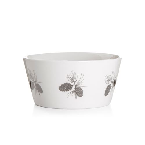 Festival Skål Kongle Hvit m/Sølvdekor