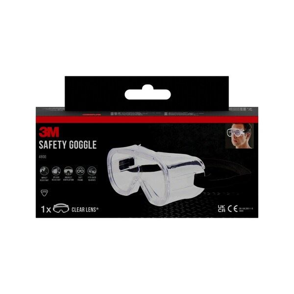 3M Vernebrille 4800C Sprutsikker Klar