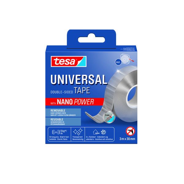 Tesa Universal Monteringstape Nano Power 3 m x 30 mm