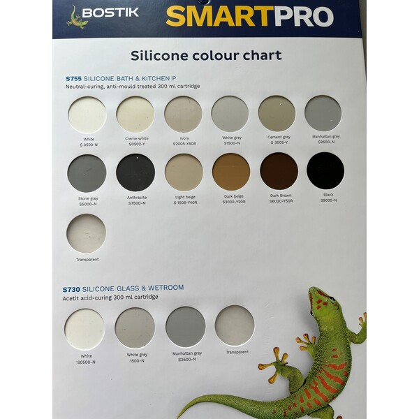 Bostik Fugemasse Silikon S755 Bath & Kitchen P Hvit 300ml