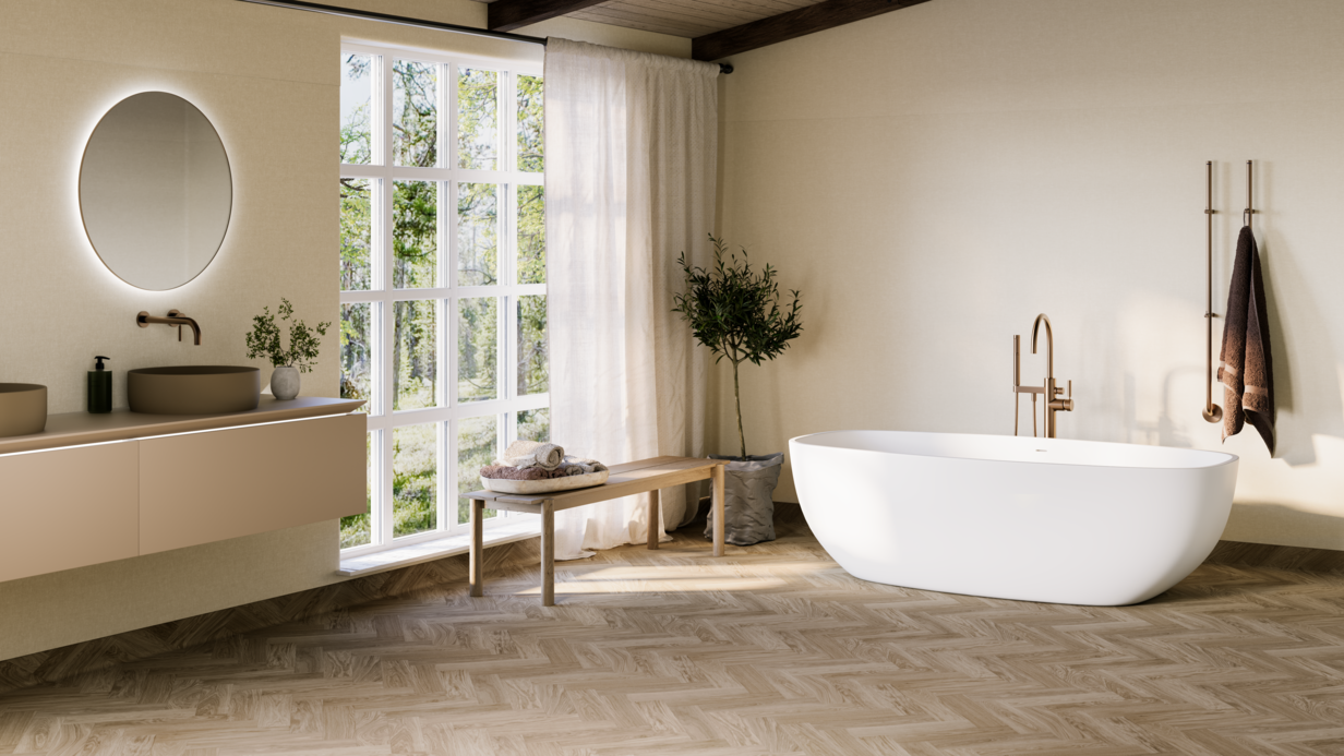 Tarkett Aquarelle Skane Herringbone Autumn Våtromsbelegg 3 m