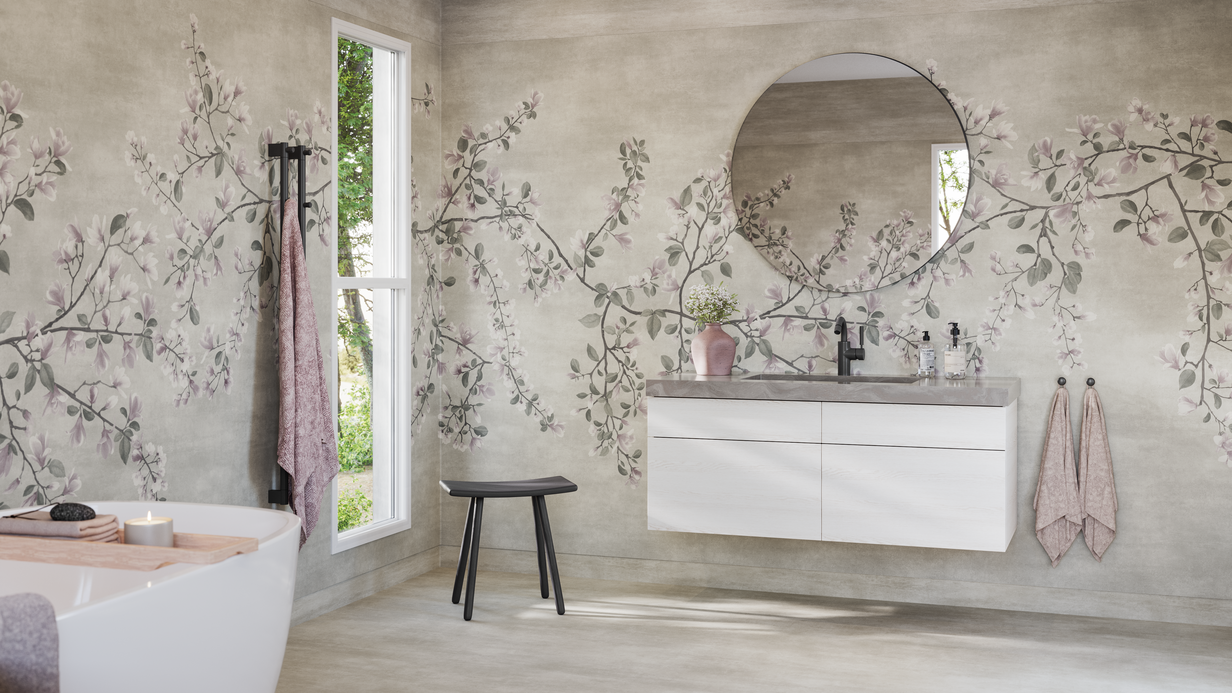 Tarkett Aquarelle Magnolia Grey Våtromsvegg 2 m