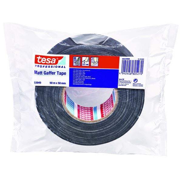 Tesa Duct Tape Matt Sort 50mX50mm