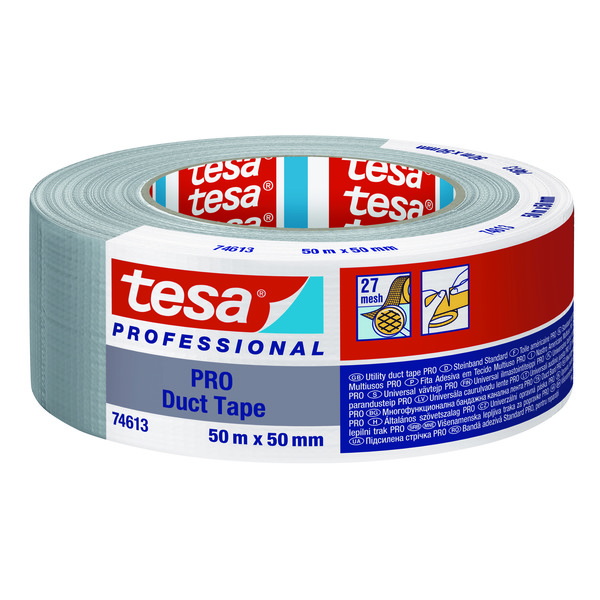 Tesa Tekstiltape Pro Sølvgrå 50 mm x 50 m
