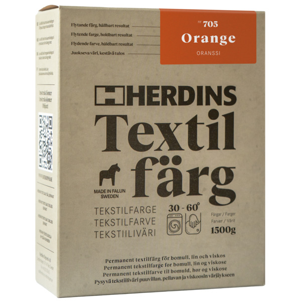 Herdins Textile Colour Natural Fibre Tekstilfarge 285gr 705 Orange