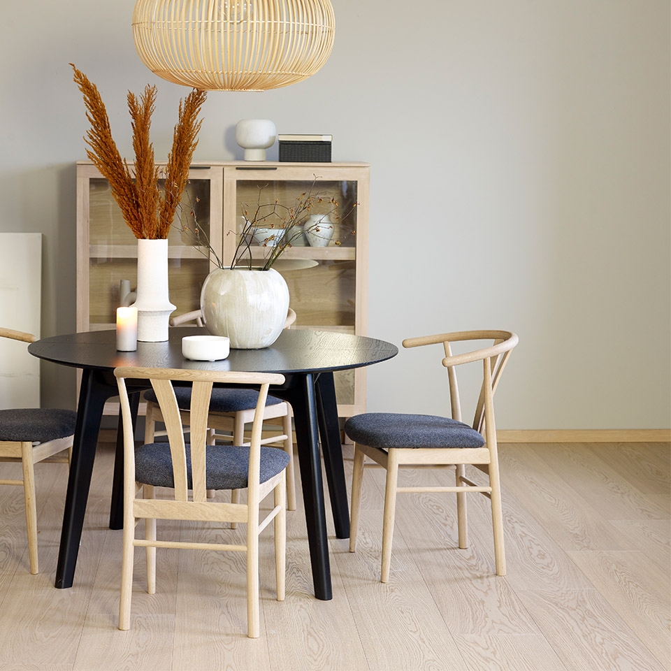 Kontor spisestue grå blå farge