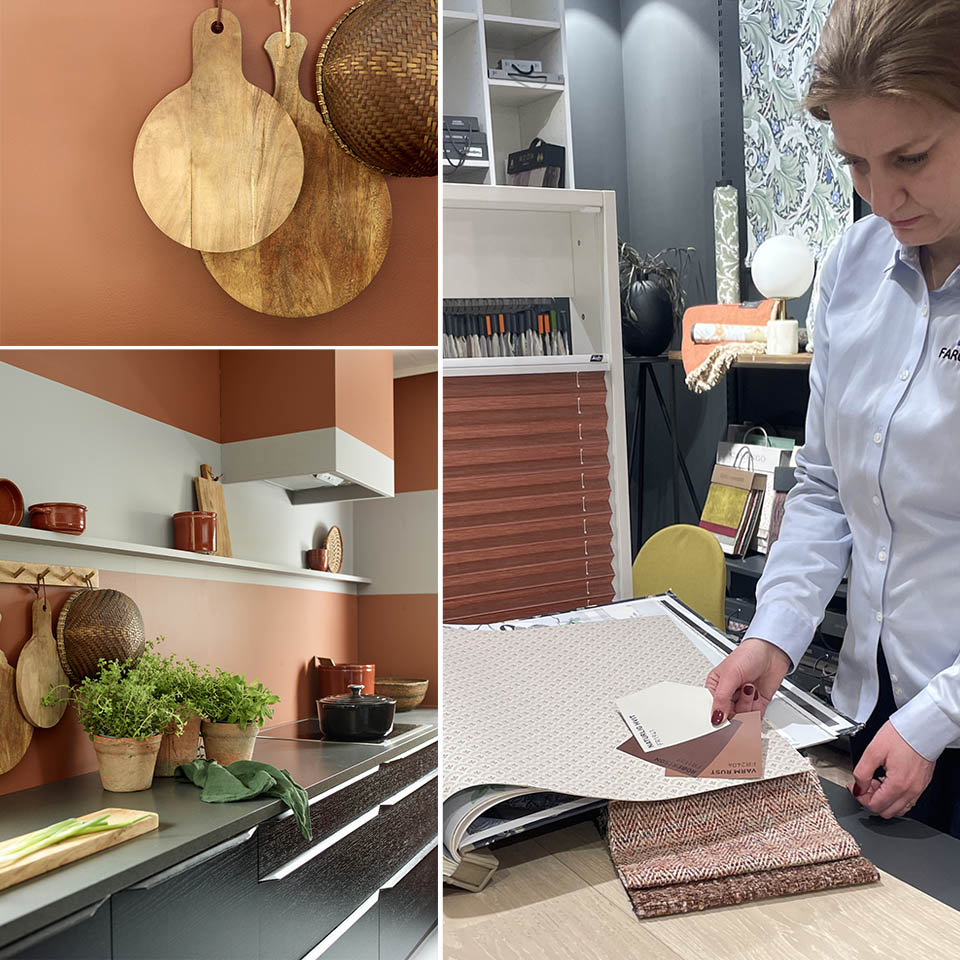 Interiørkonsulent Berit presenterer lunt og klassisk kjøkken