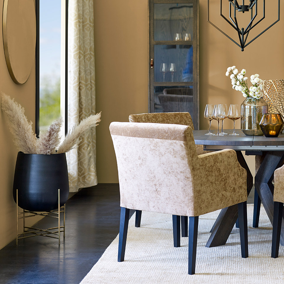 Ørkenrose farge spisestue