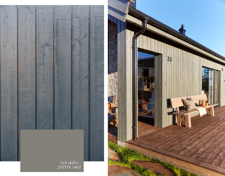 Grå Skifer Jotun beis hytte