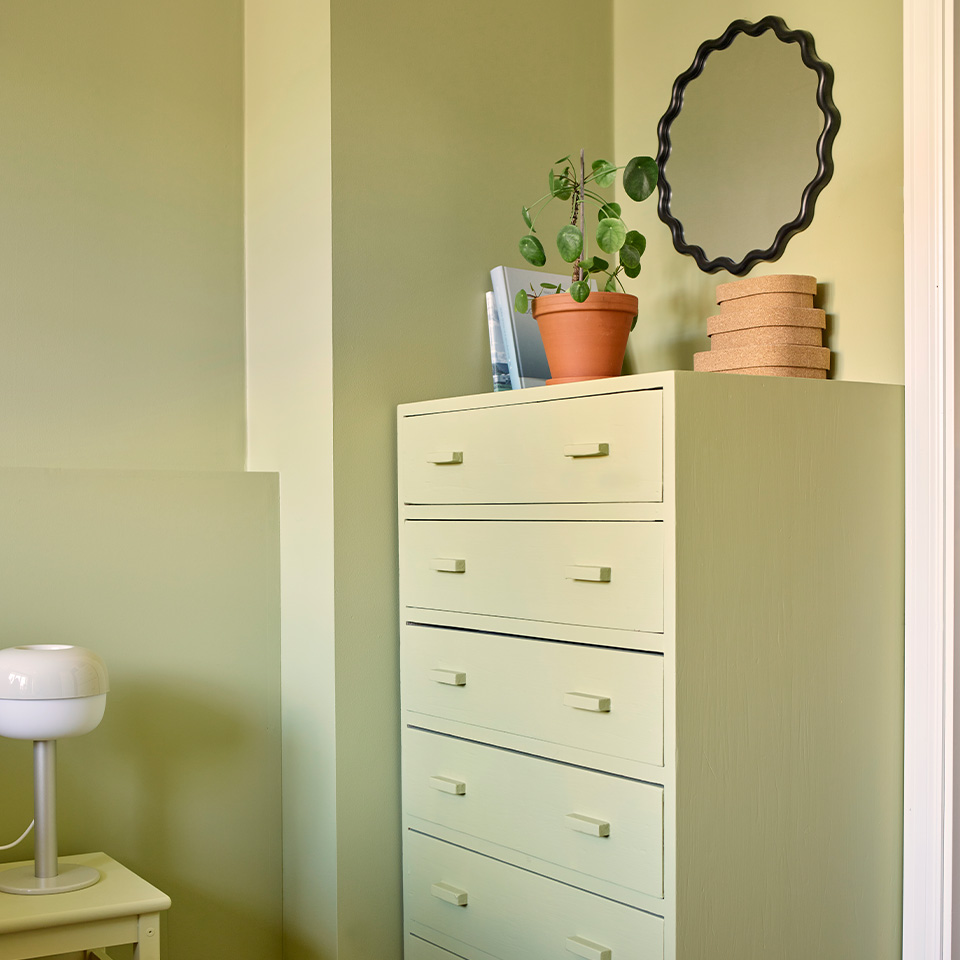 Skogregn grønn veggfarge soverom