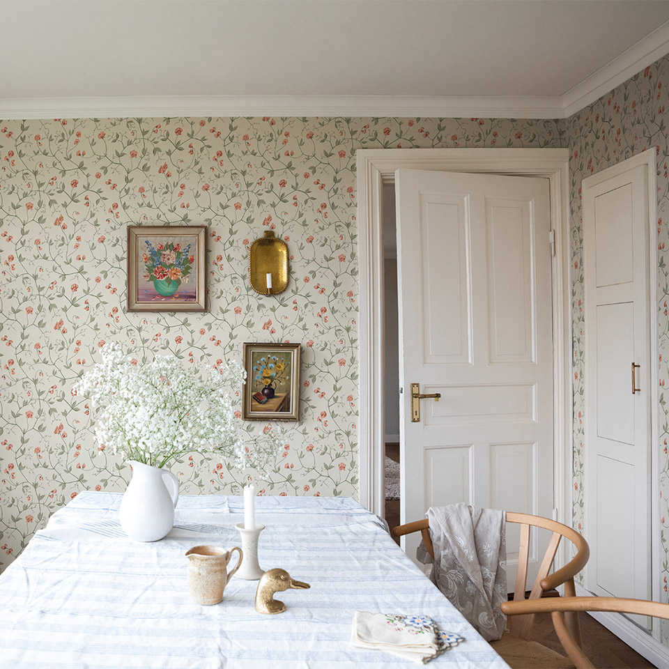 Tapet romantisk blomster 